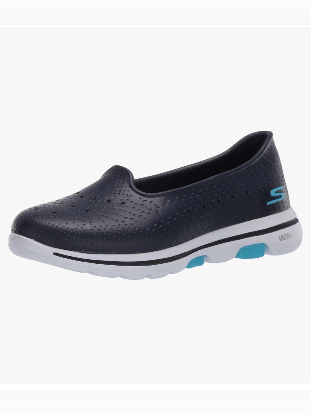 SKECHERS GOwalk Women's Slip-On Comfort Casual Shoes Navy White Blue waterproof